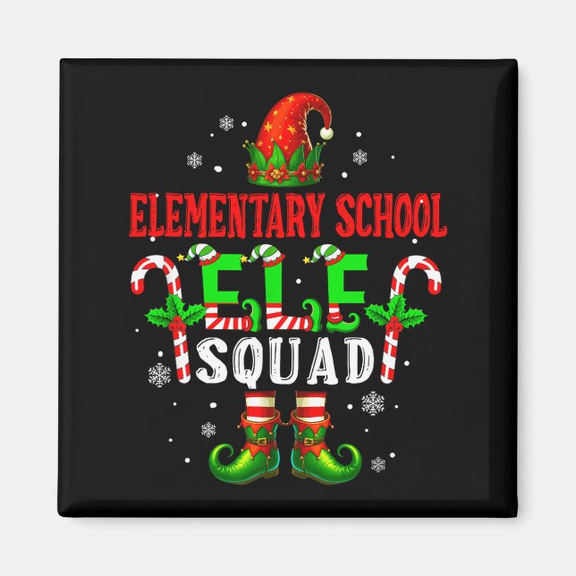 Aimant Elementary School Elf Squad Xmas Elf Hat Scute Ss  (Devant)