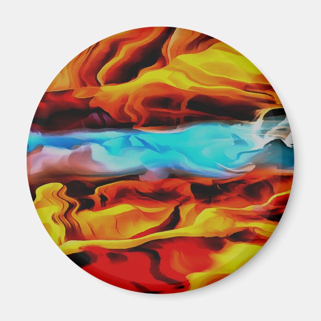 Aimant Eléments Chauds Et Froids Acrylique Verser Abstrai (Devant)