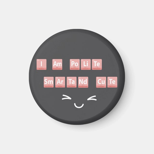 Aimant Éléments de chimie amusants Design Smart Cute Poli (Devant)