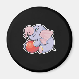 Aimant éléphant bébé avec balle