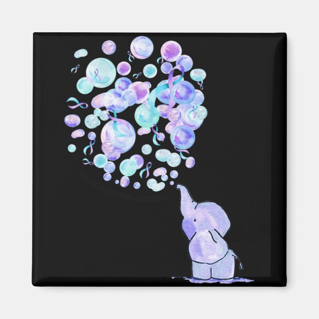 Aimant Elephant Blue Purple Balloons Suicide Prevention A (Devant)