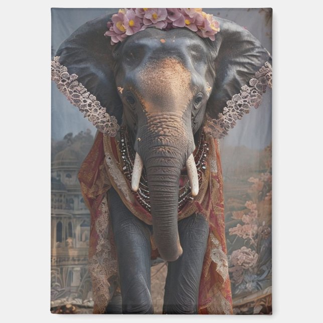 Aimant Eléphant botanique (Recto)