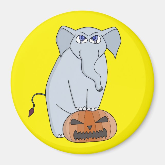 Aimant Eléphant citrouille (Devant)
