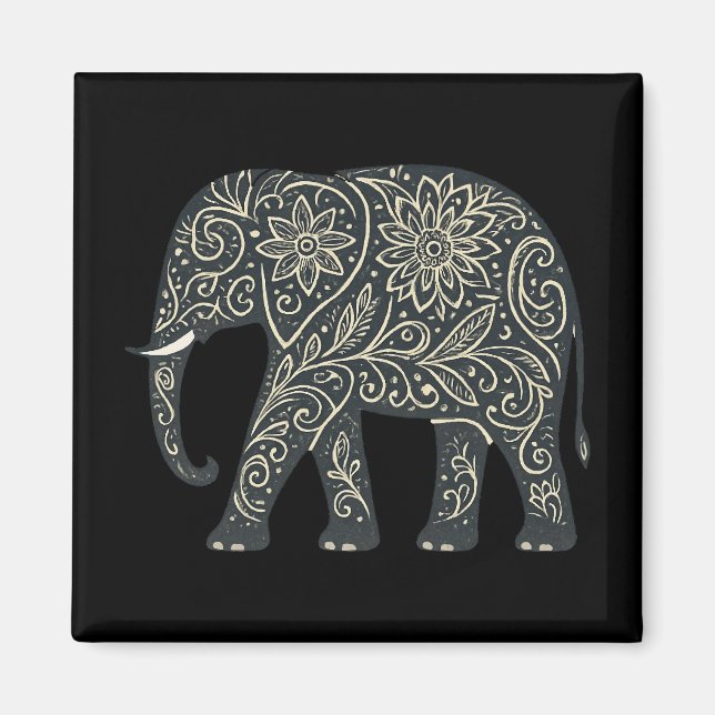 Aimant Éléphant de Florale (Devant)