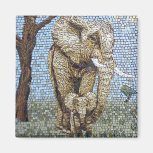 Aimant Éléphant de mosaïque