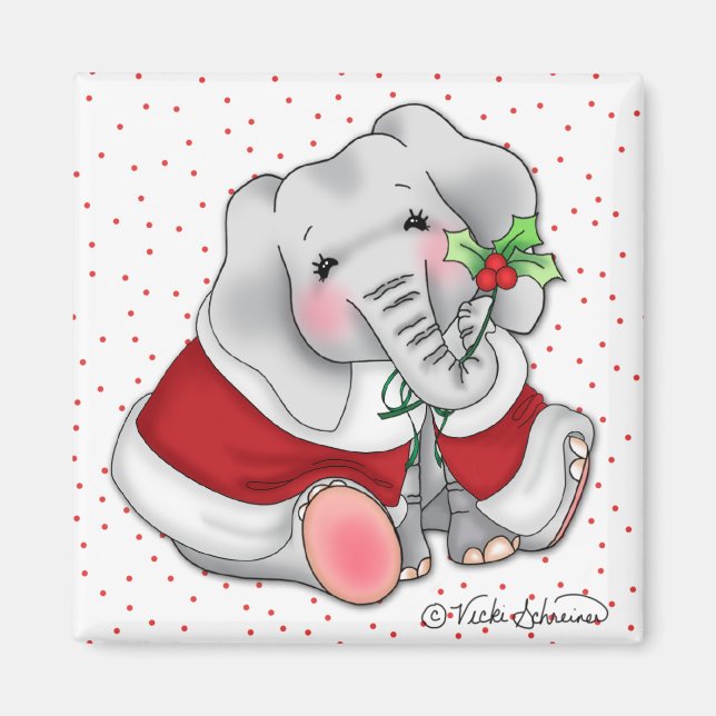 Aimant Eléphant de Noël (Devant)