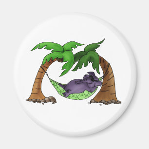 Aimant Éléphant en prenant le soleil