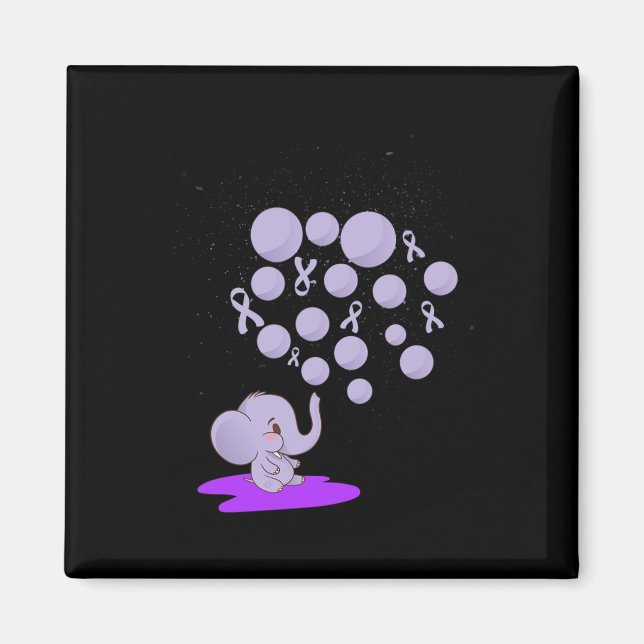 Aimant Éléphant faisant exploser des lloons violets Sensi (Devant)