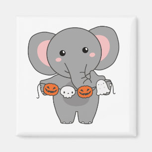 Aimant Elephant Happy Halloween