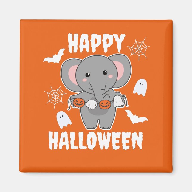 Aimant Elephant Happy Halloween (Devant)