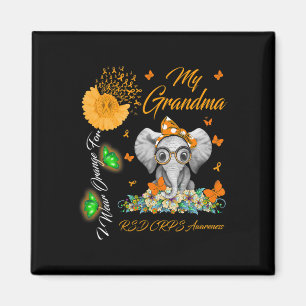 Aimant Éléphant Je Porte Orange Pour Ma Grand-Mère Rsd Cr