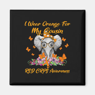 Aimant Elephant Je Porte Orange Pour Mon Cousin Rsd Crps 