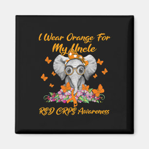 Aimant Elephant Je Porte Orange Pour Mon Oncle RSD CRPS A