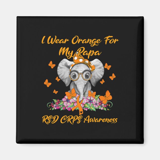 Aimant Elephant Je Porte Orange Pour Mon Papa Rsd Crps La (Devant)