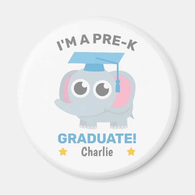 Aimant Éléphant, je suis un diplômé de pré-maternelle, pe (Devant)