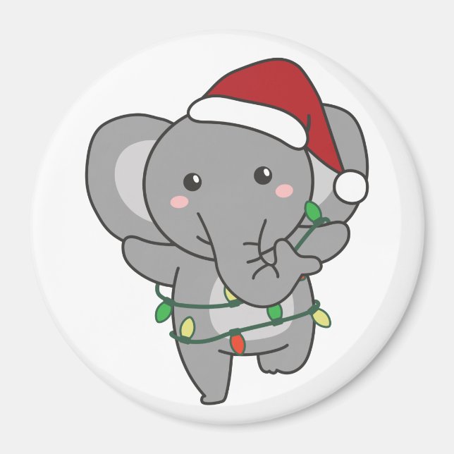 Aimant Eléphant Noël Animaux d'hiver Eléphants Eléphants (Devant)