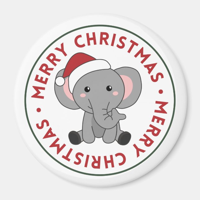 Aimant Eléphant Noël Neige Hiver Animaux Eléphants M (Devant)