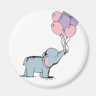 Aimant Elephant Pastel Aquarelle Bunch Balloo