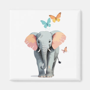 Aimant Eléphant peinture vectorielle adorable jeu animal