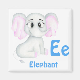 Aimant Elephant personnalise ABC : Lettre E - Ajouter vot