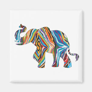 Aimant éléphant psychédélique