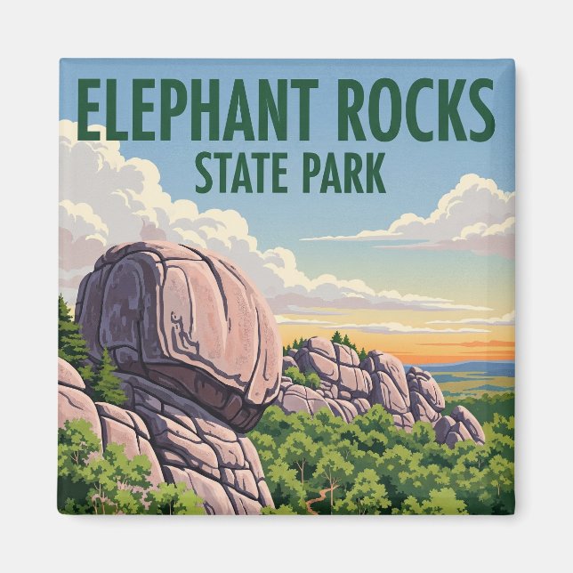 Aimant Elephant Rocks State Park Missouri Travel (Devant)