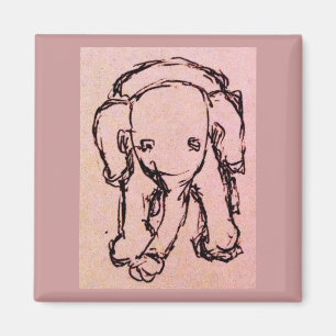 Aimant Éléphant rose