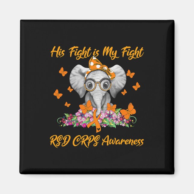 Aimant Elephant Sa Lutte Est Mon Combat Rsd Crps Sensibil (Devant)