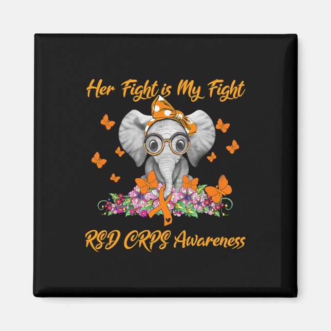 Aimant Elephant Sa Lutte Est Mon Combat Rsd Crps Sensibil (Devant)