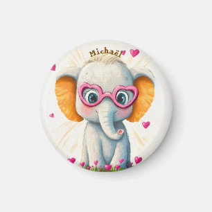 Aimant Elephant Valentine's Day Heart Badge Kids School