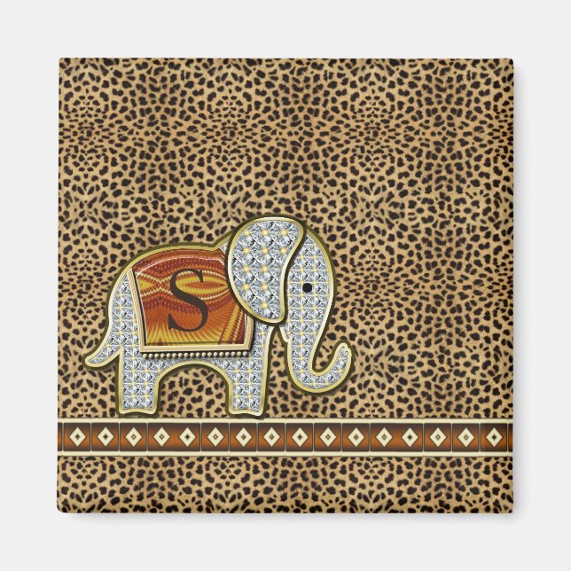 Aimant Elephant Walk Monogram Cheetah ID390 (Devant)