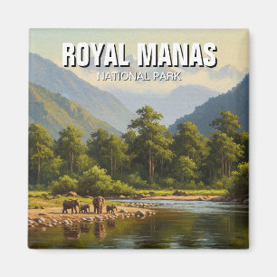Aimant Éléphants au parc national royal de Manas