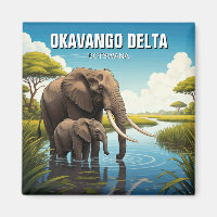 Eléphants dans le delta de l'Okavango Botswana