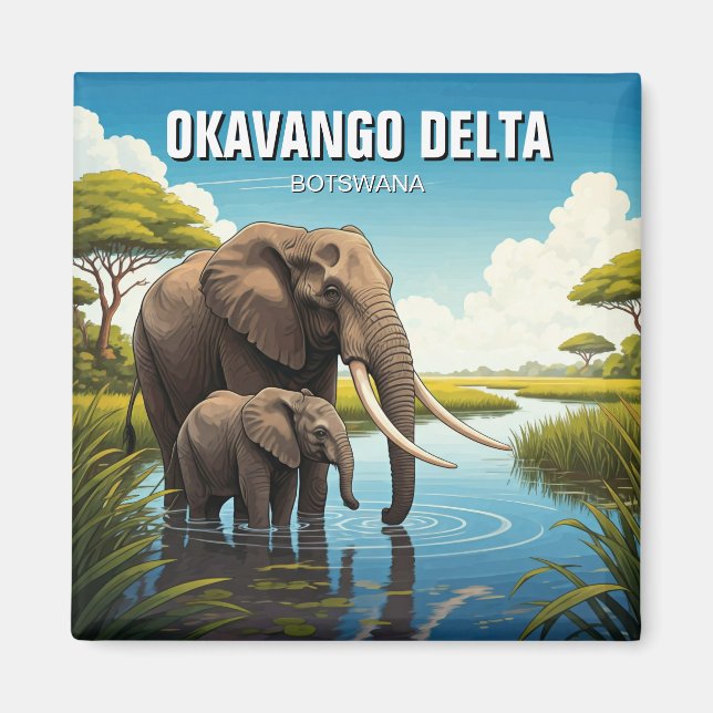 Aimant Eléphants dans le delta de l'Okavango Botswana (Devant)