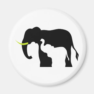 Aimant Eléphants noirs et blancs
