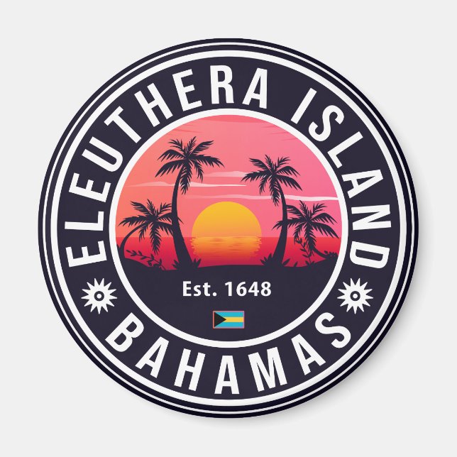 Aimant Eleuthera Island Bahamas Souvenirs Vintages 60s (Devant)