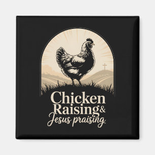 Aimant Élevage de poulets Jésus louant la croix Soleil éc