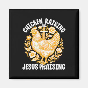 Aimant Élevage de poulets Jésus louant le coq chrétien F