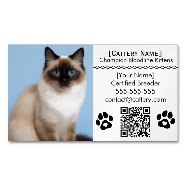 Aimant Éleveur de Chat Personnalisable de Chatteri (devant)