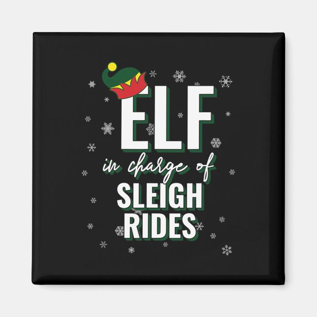 Aimant Elfe Responsable De Sleigh Rides Vacances Noël Ma (Devant)
