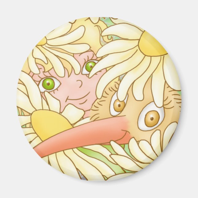 Aimant Elfleda et Kiwi dans l'aimant de la marguerite (Devant)