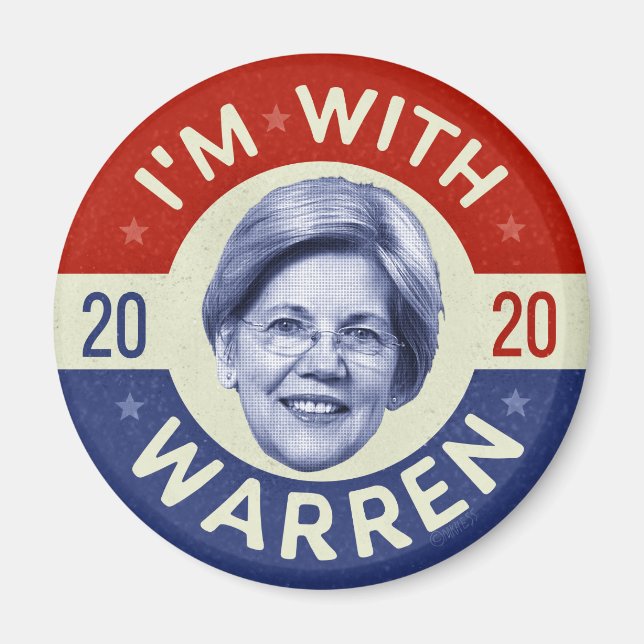Aimant Elizabeth Warren Présidente 2020 Démocrate Pic Ret (Devant)