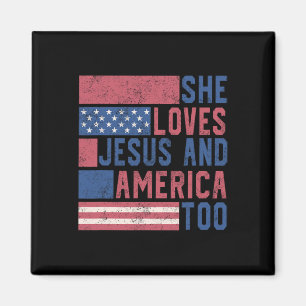 Aimant Elle Aime Jésus Et L'Amérique Aussi 4 juillet Patr