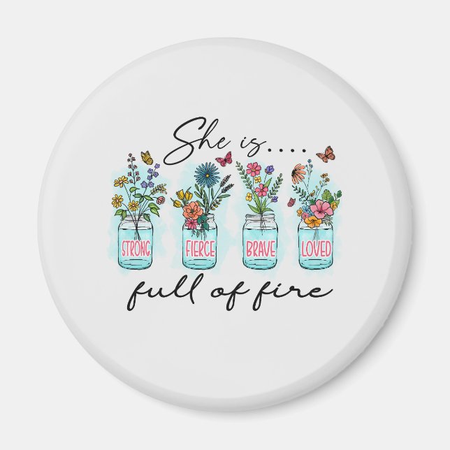 Aimant Elle est pleine de feu - Autonomisation florale dy (Devant)