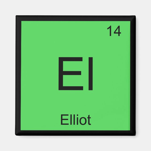 Aimant Elliot Nom Chimie Élément Tableau Périodique (Devant)
