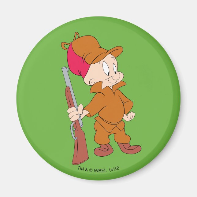 Aimant ELMER FUDD™| Avec un fusil (Devant)