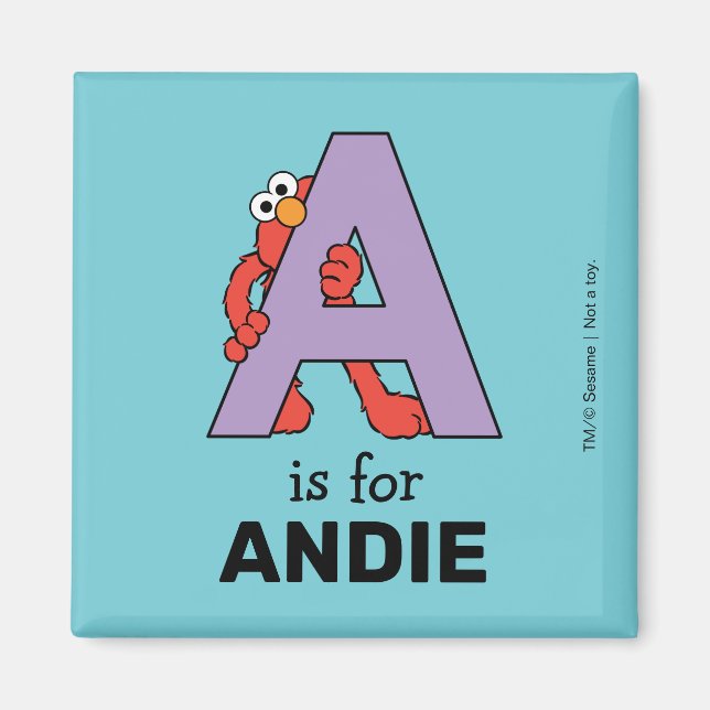 Aimant Elmo Alphabet | Un Pourpre (Devant)