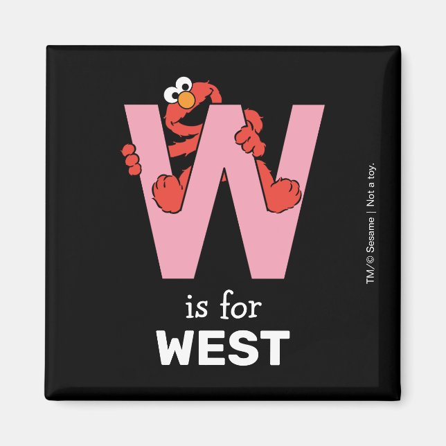 Aimant Elmo Alphabet | W Rose (Devant)