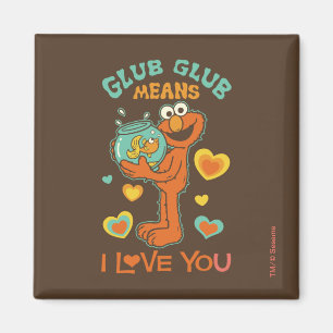 Aimant Elmo Holding son poisson rouge animal