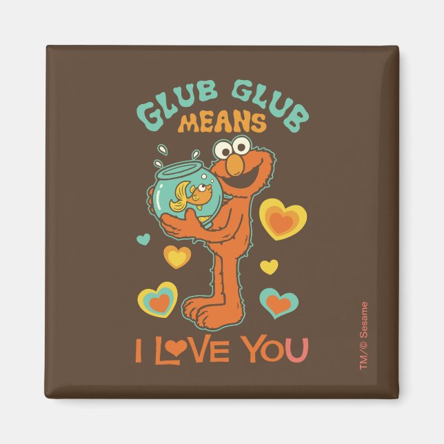 Aimant Elmo Holding son poisson rouge animal (Devant)